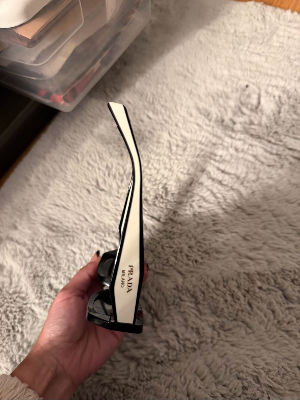 Prada Black and White Sunglasses - Picture 11 of 12